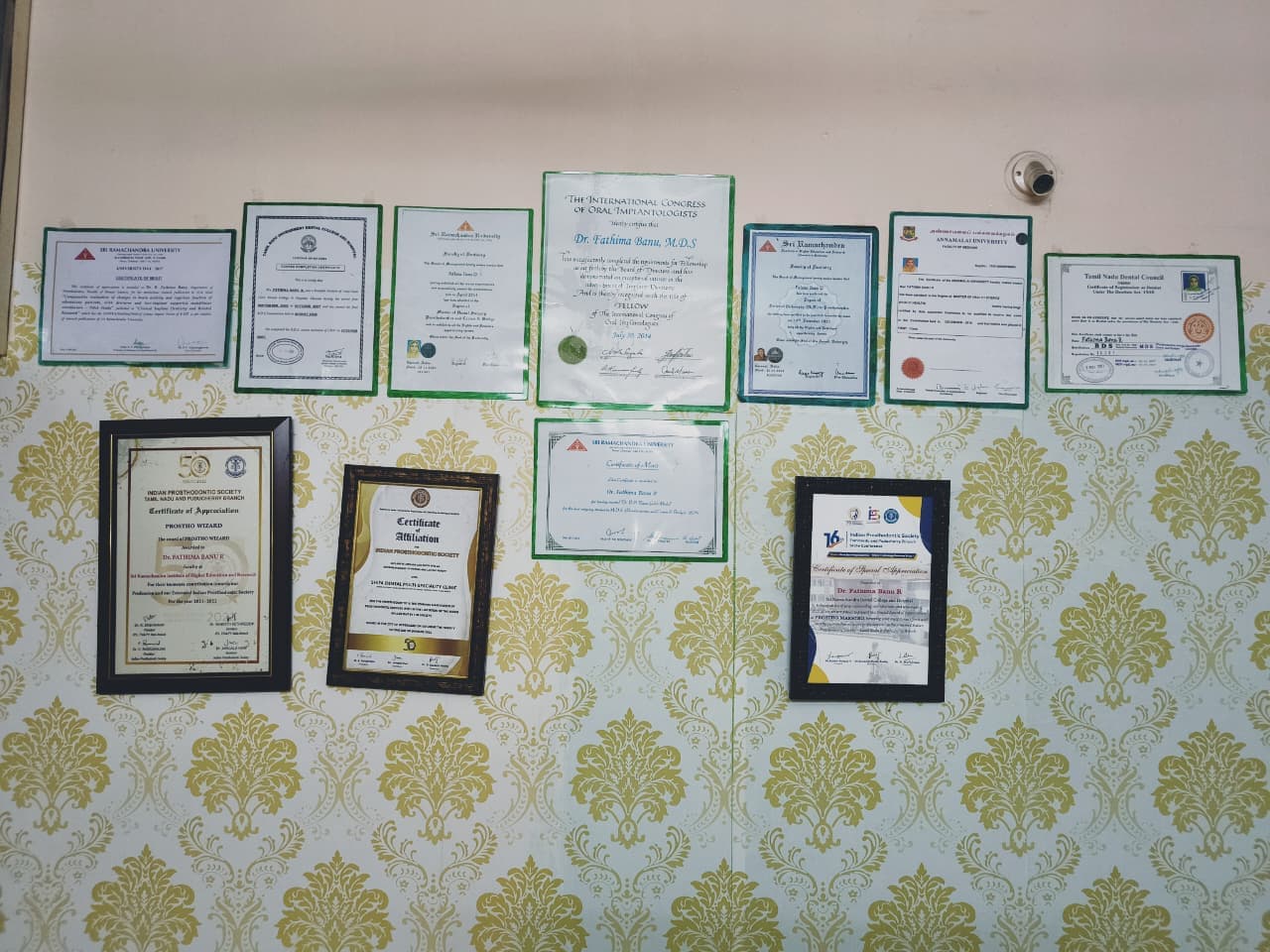 Dr. Fathima Banu Certifications & Achievements